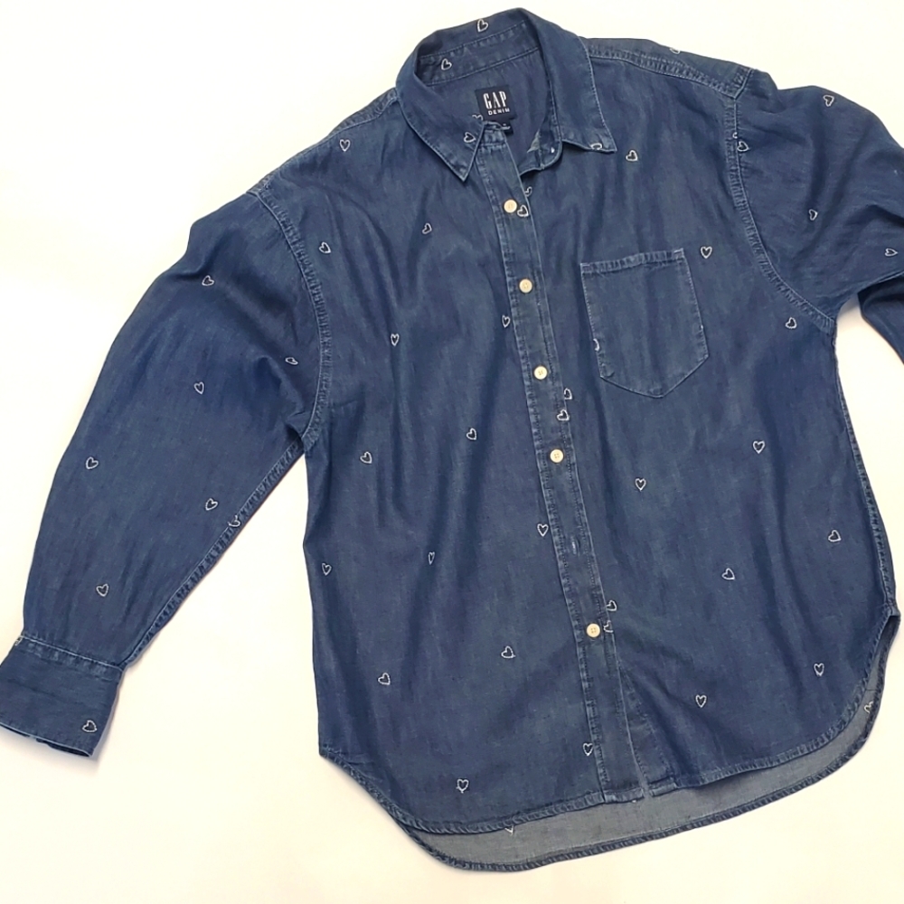 Gap, Blue Jean Shirt, Size XS